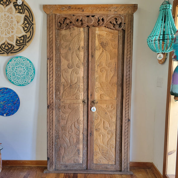 Balinese Carved Teak Door