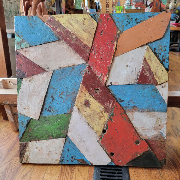Art Panel Mosaic Reclaimed Boatwood