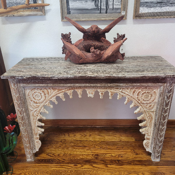Console Table Carved Wood