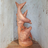 Dolphin Turtle Wood Carving