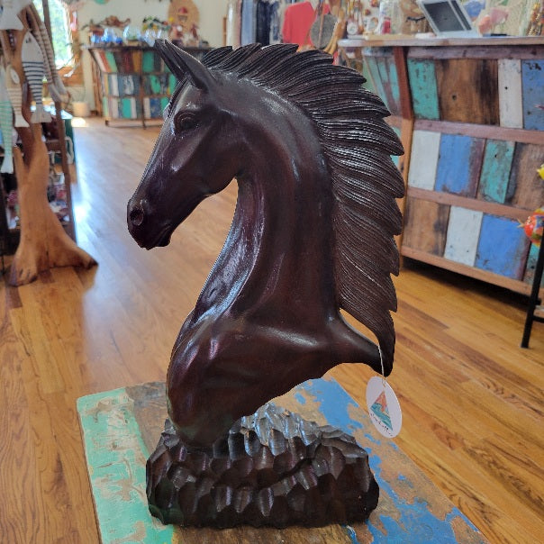 Horse Head Wood Carving