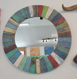 Mirror Round Reclaimed Boatwood