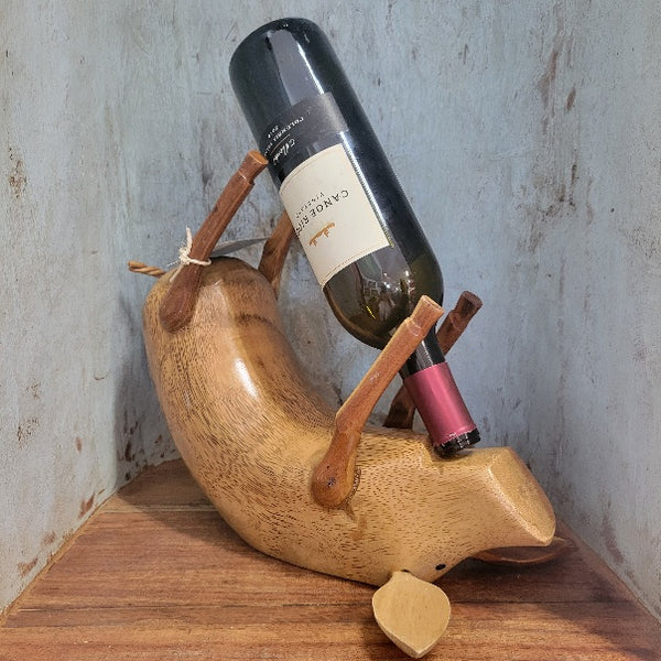 Drinking Pig Fest Wine Holder Natural